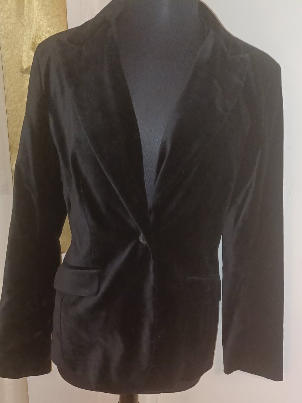 New York & Company Women's Velvet Blazer - Black Size 12